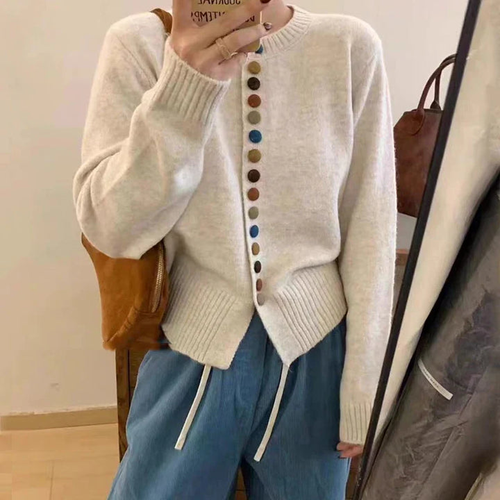 LILA – COLORFUL BUTTON KNIT CARDIGAN