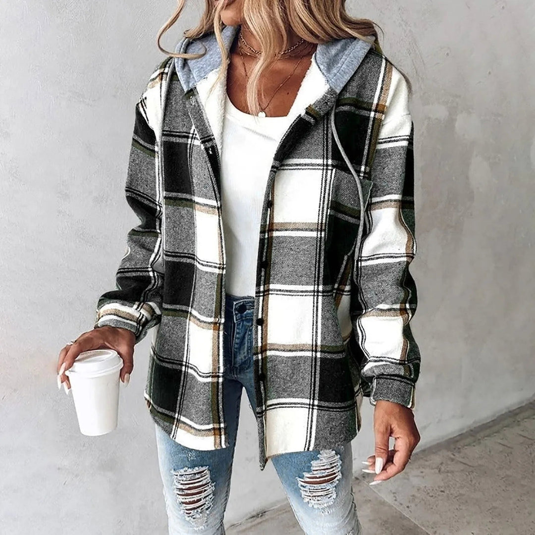 DESTINY – PLAID HOODED SHACKET