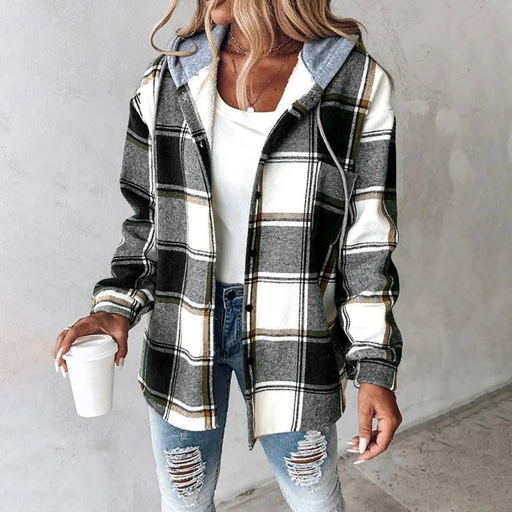 DESTINY – PLAID HOODED SHACKET