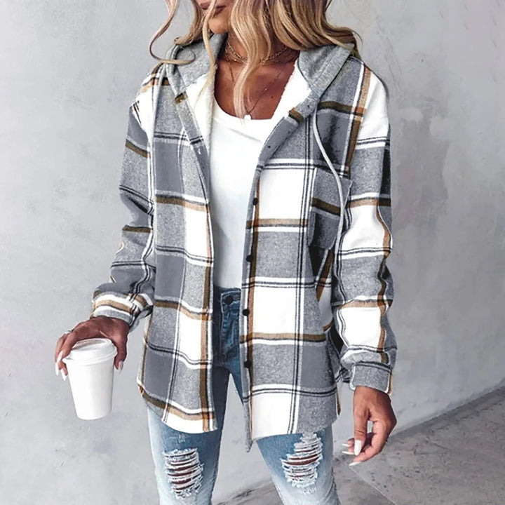 DESTINY – PLAID HOODED SHACKET