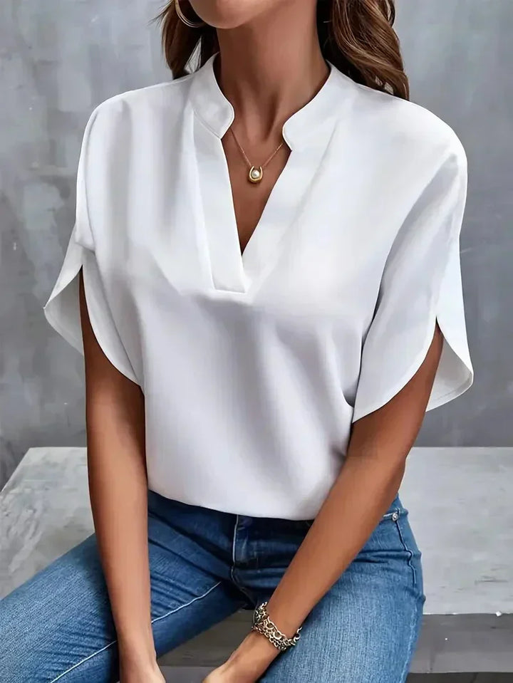 CLAIRE – ELEGANT FLOW NOTCH BLOUSE