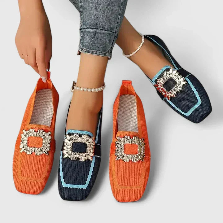 VERONICA – SPARKLING SQUARE-TOE LOAFERS