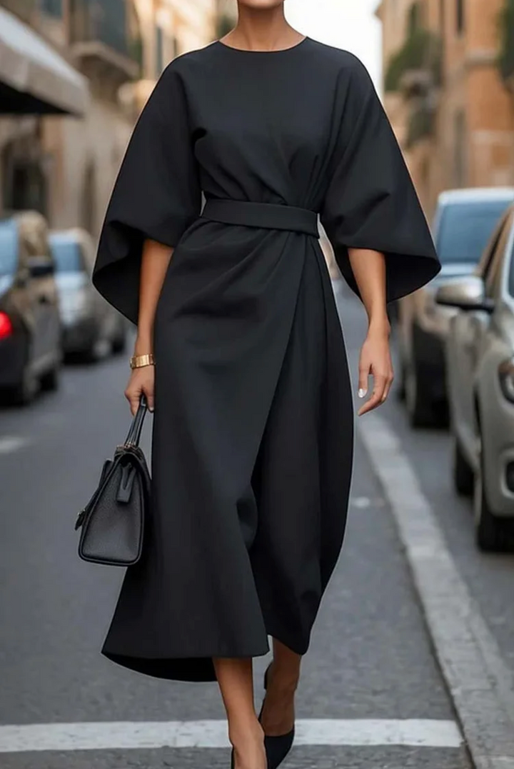CAMILLA – ELEGANT BELTED MIDI DRESS