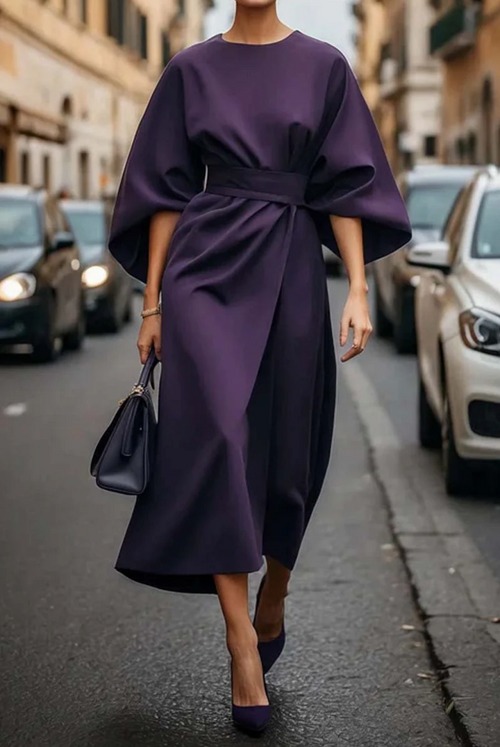 CAMILLA – ELEGANT BELTED MIDI DRESS