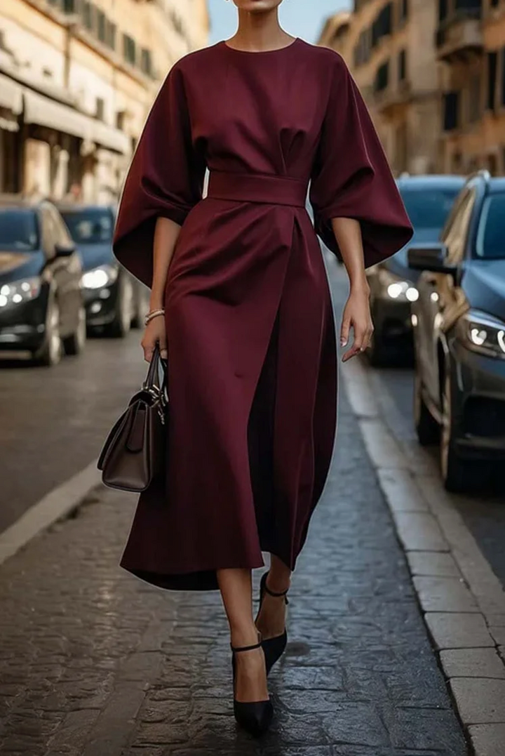 CAMILLA – ELEGANT BELTED MIDI DRESS