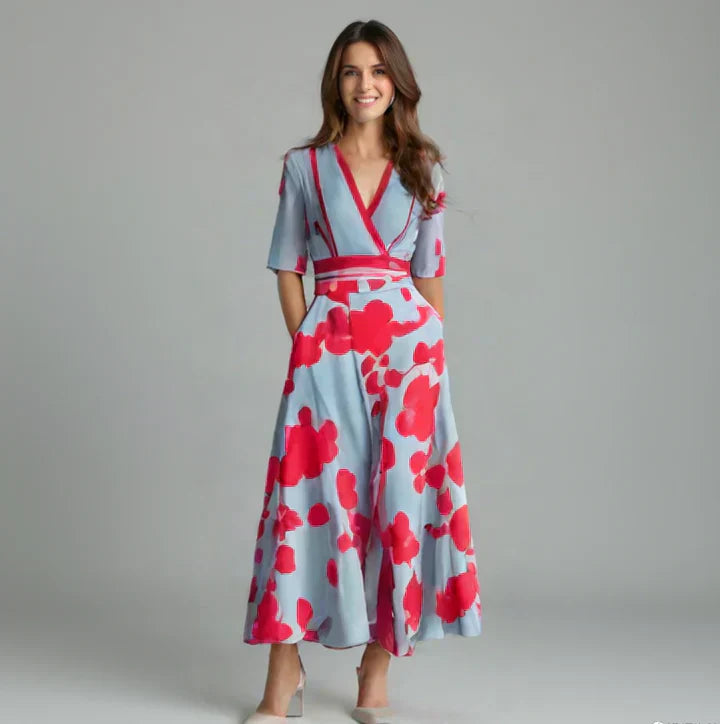 Elegant Floral Wallet Dress