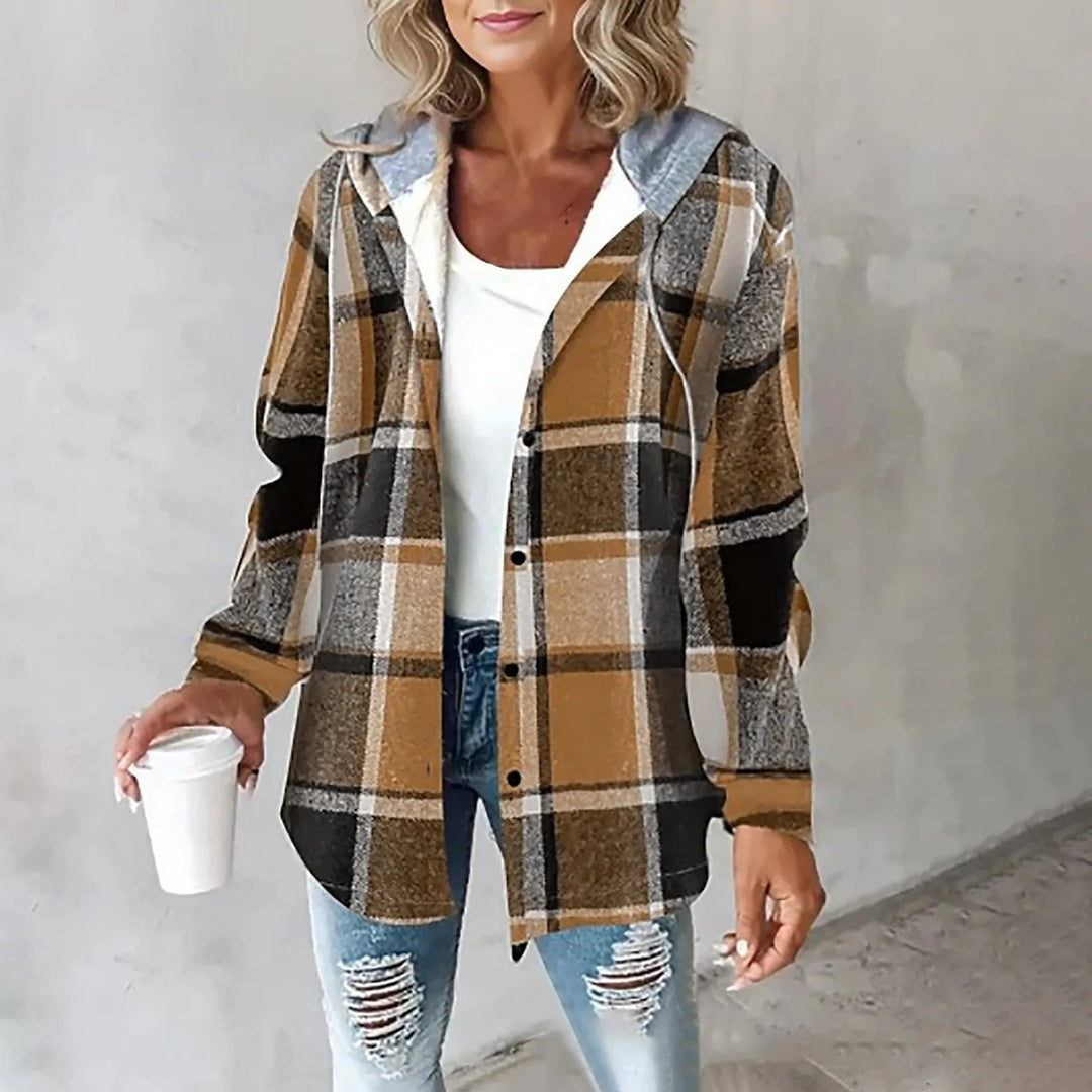 DESTINY – PLAID HOODED SHACKET