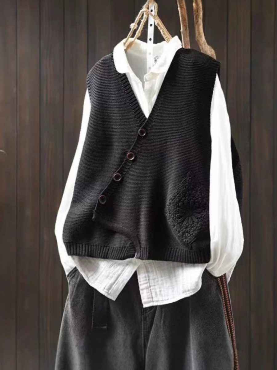 AUTUMN – LAYERED SHIRT & KNIT VEST