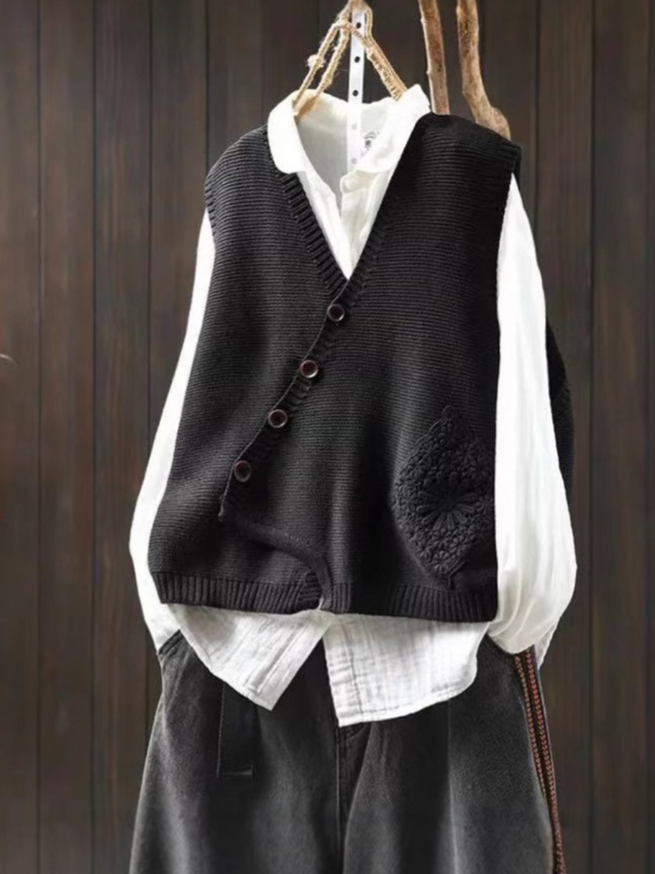 AUTUMN – LAYERED SHIRT & KNIT VEST