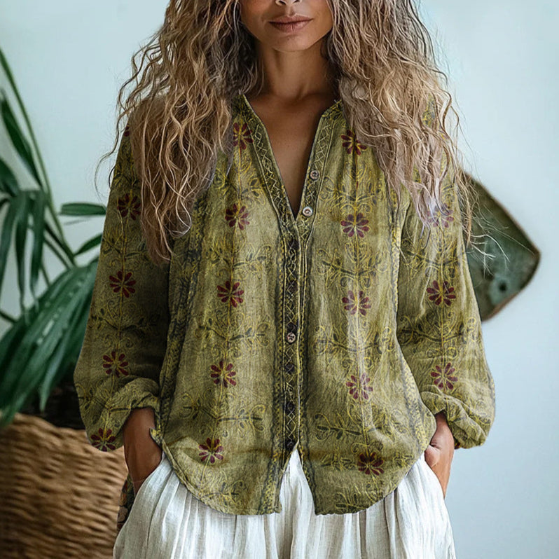 DOROTHY – FLORAL BUTTON-DOWN BLOUSE