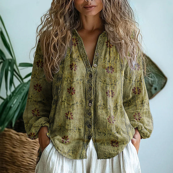 DOROTHY – FLORAL BUTTON-DOWN BLOUSE