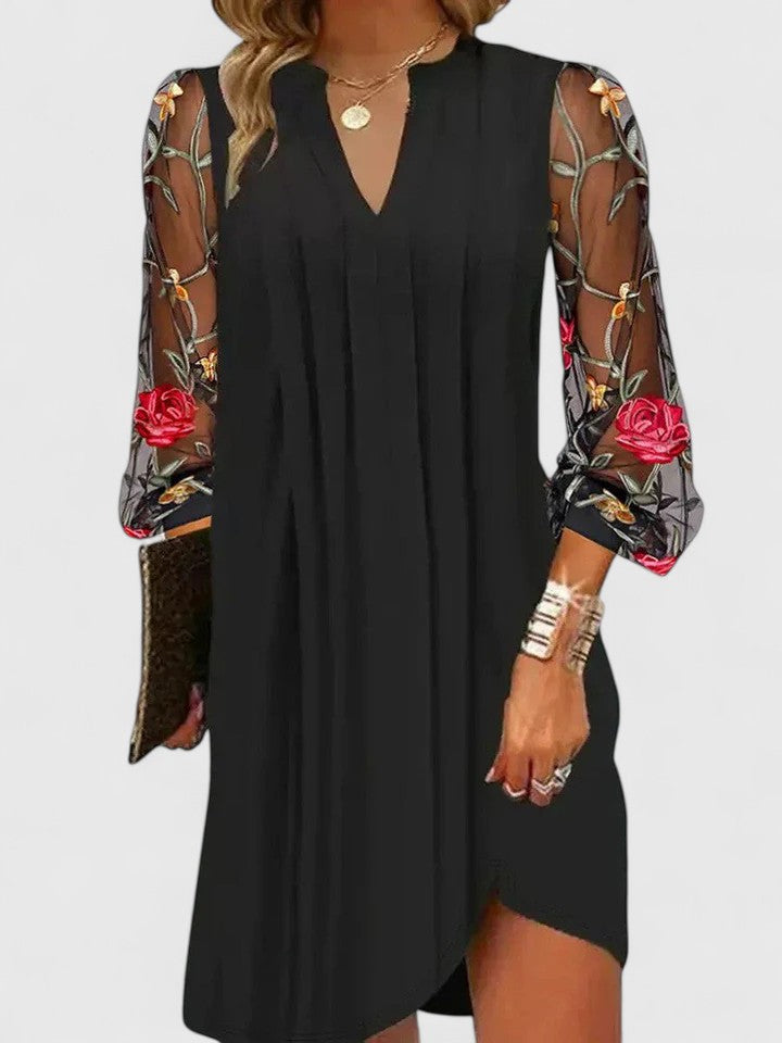 SIENNA – FLORAL SLEEVE ELEGANT DRESS