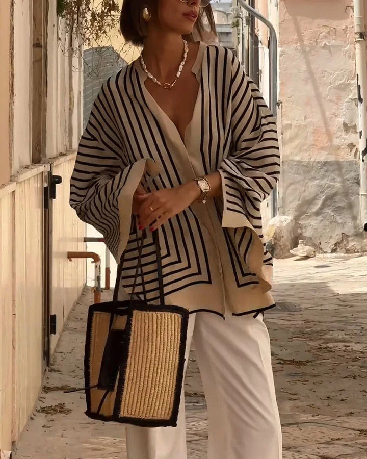 DESTINY – STRIPED FLOWY BLOUSE
