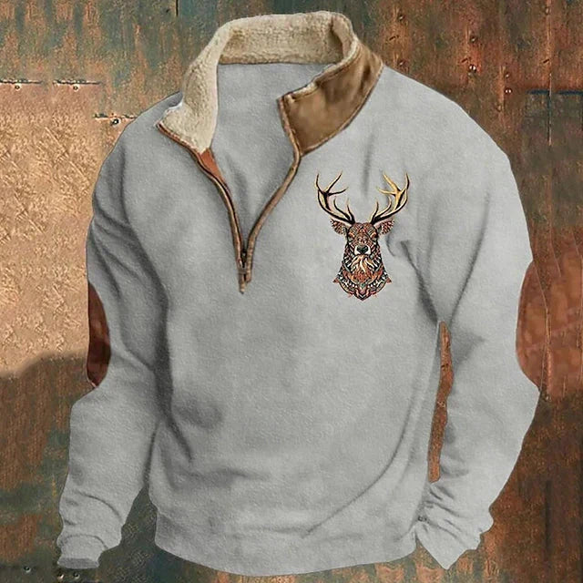 DAMIAN – CLASSIC DEER EMBLEM PULLOVER