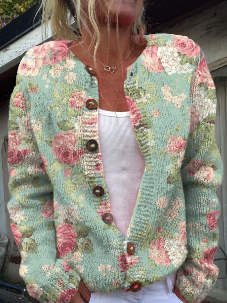 SOPHIA – FLORAL BUTTON-UP CARDIGAN