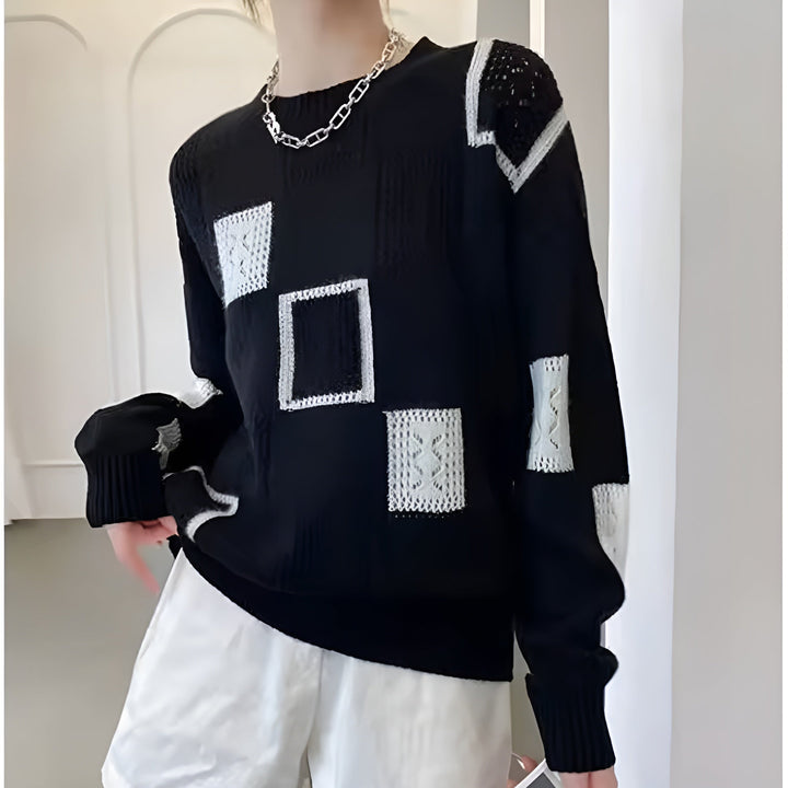 NATALIA – MODERN BLOCK KNIT SWEATER