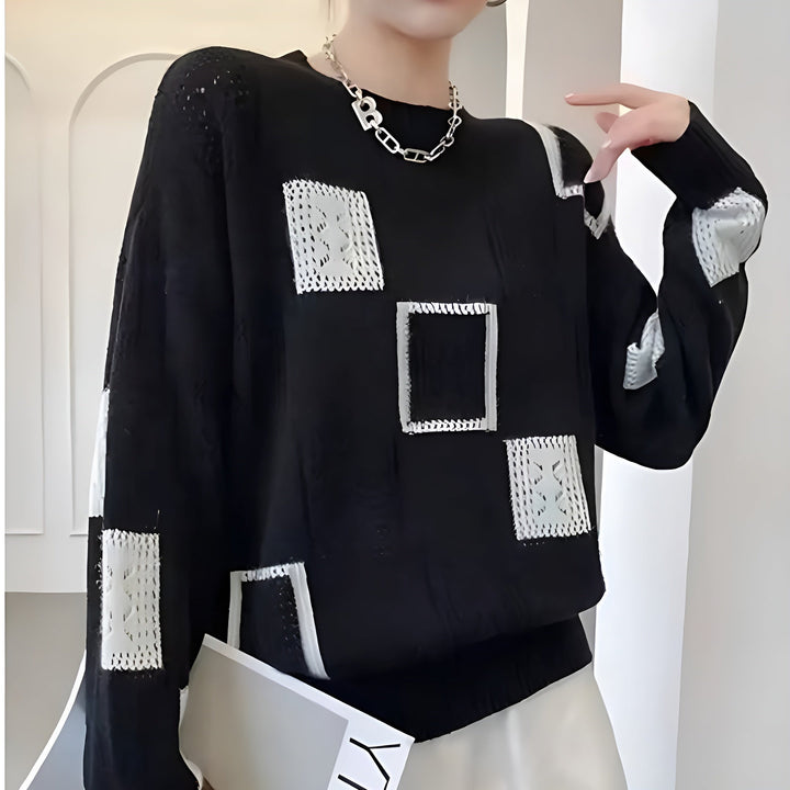 NATALIA – MODERN BLOCK KNIT SWEATER