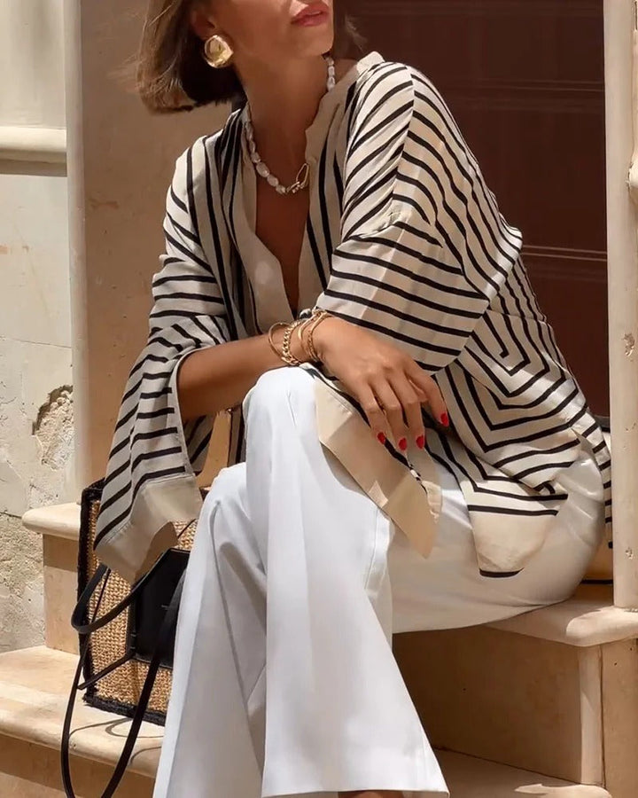 DESTINY – STRIPED FLOWY BLOUSE