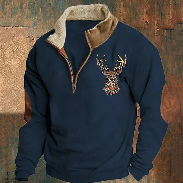 DAMIAN – CLASSIC DEER EMBLEM PULLOVER
