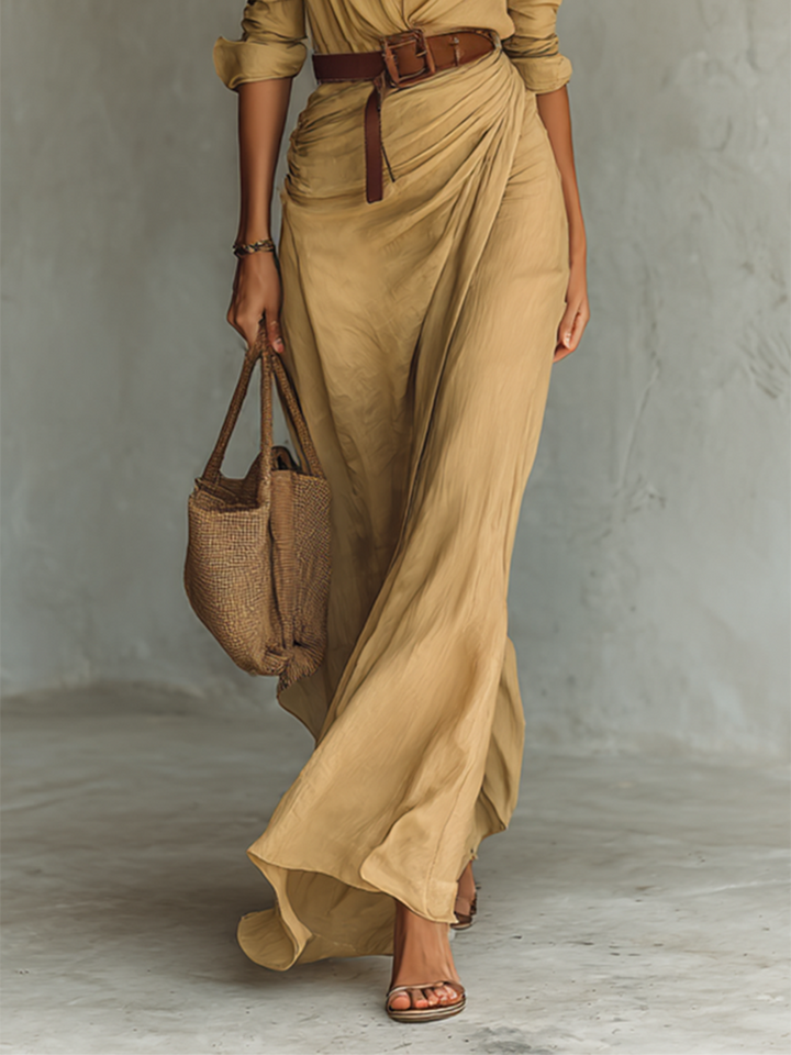 JOCELYNNE – CLASSIC BELTED MAXI DRESS