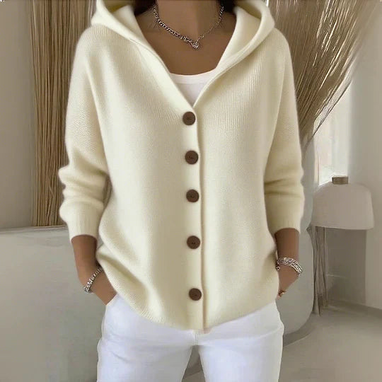 MARIAH – HOODED BUTTON-UP CARDIGAN