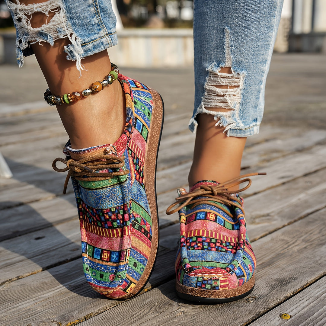 GIANE – BOHO CHIC LACE-UP LOAFERS
