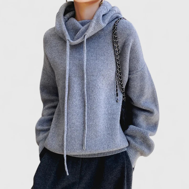 TATUM – RELAXED HOODED KNIT SWEATER