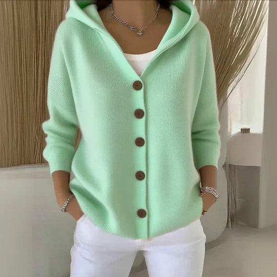 MARIAH – HOODED BUTTON-UP CARDIGAN