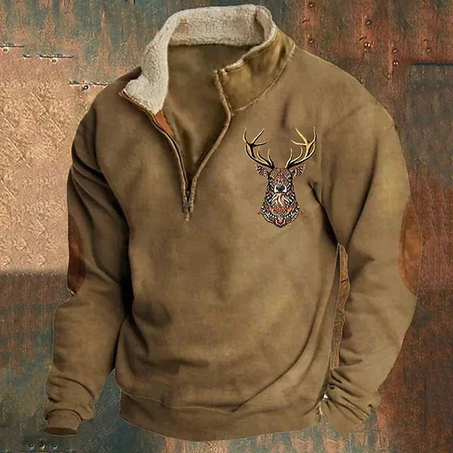 DAMIAN – CLASSIC DEER EMBLEM PULLOVER