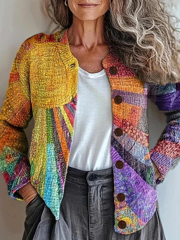 MARIAH – VIBRANT PATCHWORK CARDIGAN