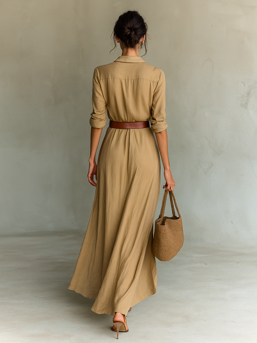 JOCELYNNE – CLASSIC BELTED MAXI DRESS