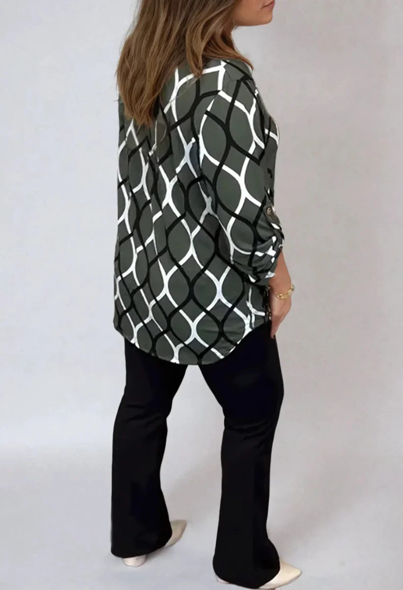 CAMILLE – MODERN TWIST PRINT BLOUSE