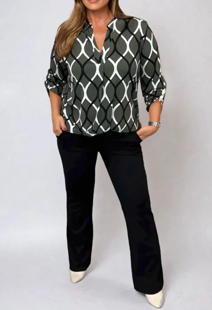 CAMILLE – MODERN TWIST PRINT BLOUSE