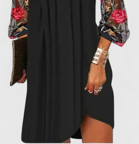 SIENNA – FLORAL SLEEVE ELEGANT DRESS