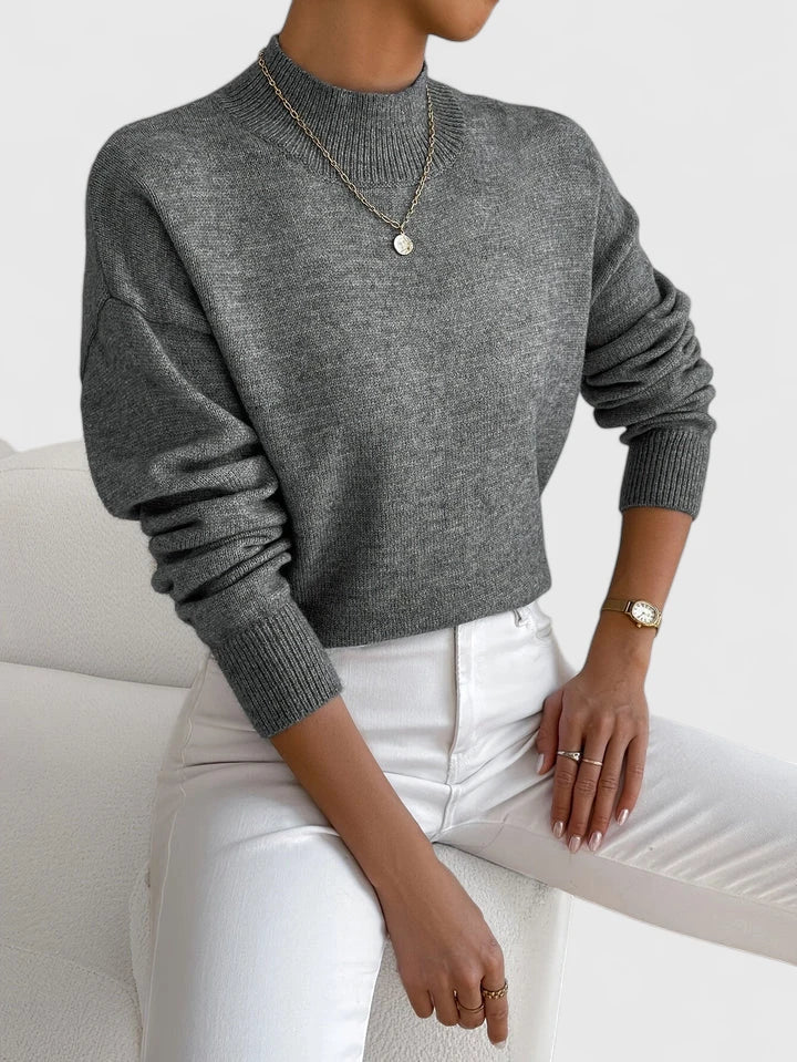 BRIELLE – CHIC HIGH-NECK KNIT SWEATER