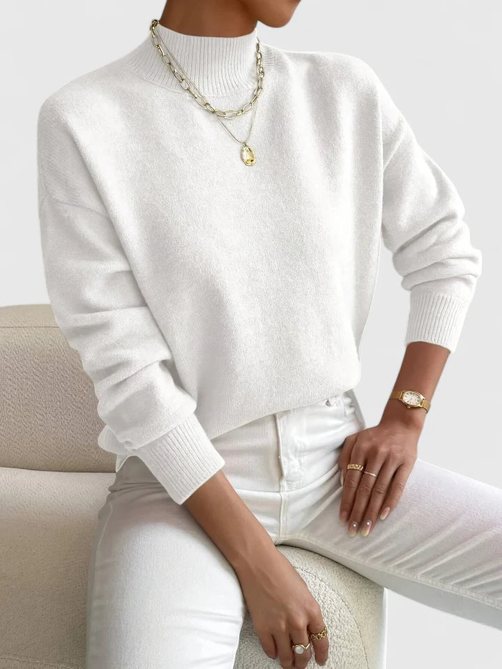 BRIELLE – CHIC HIGH-NECK KNIT SWEATER