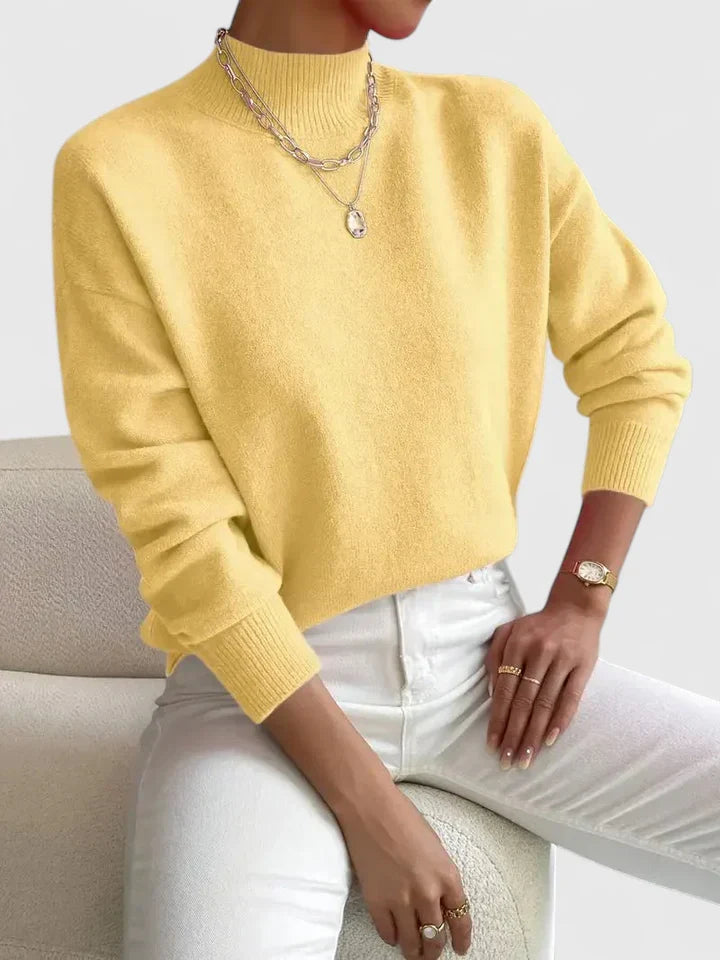 BRIELLE – CHIC HIGH-NECK KNIT SWEATER