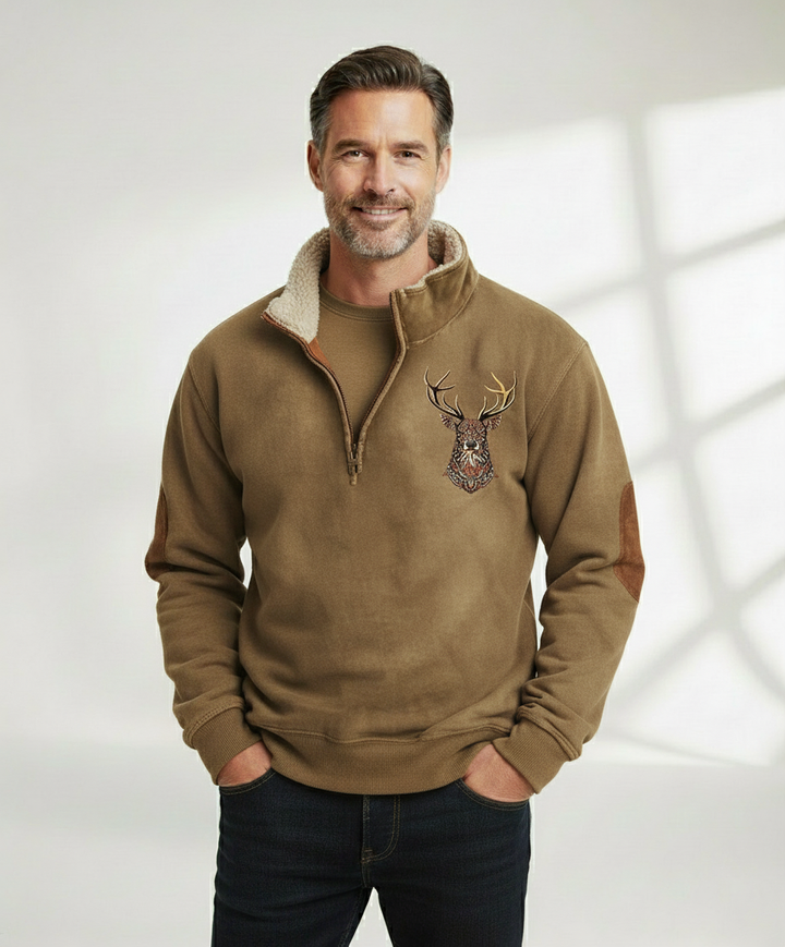 DAMIAN – CLASSIC DEER EMBLEM PULLOVER