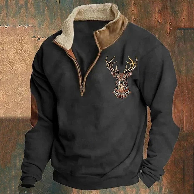 DAMIAN – CLASSIC DEER EMBLEM PULLOVER