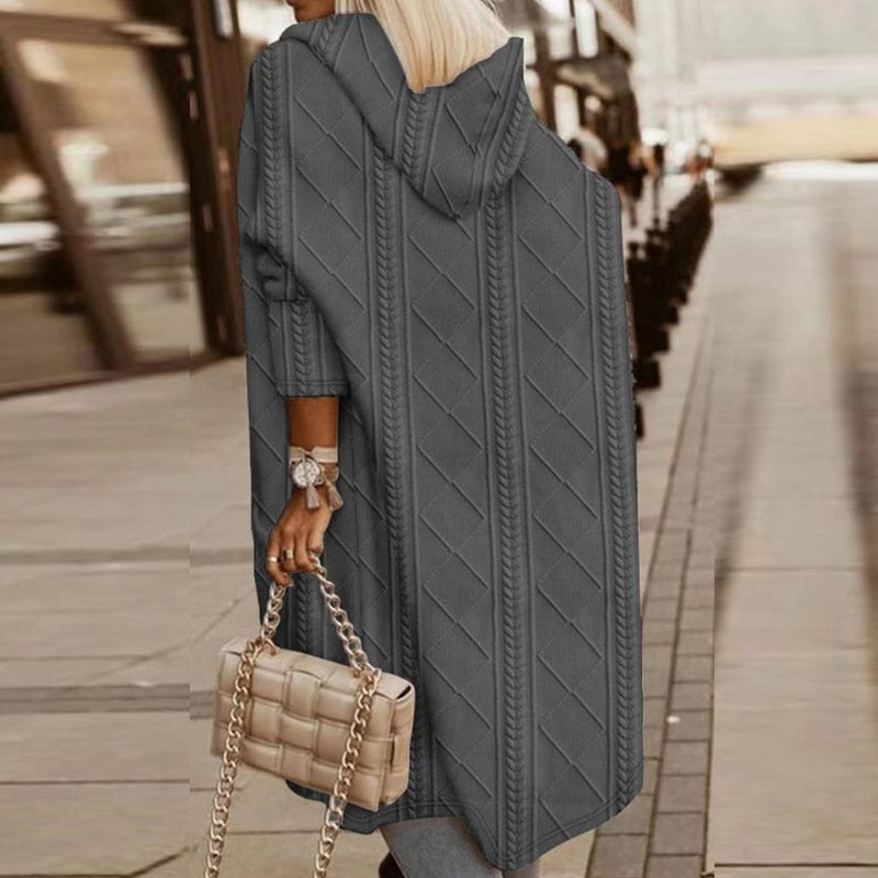 SIERRA – URBAN CHIC KNIT HOODED CARDIGAN